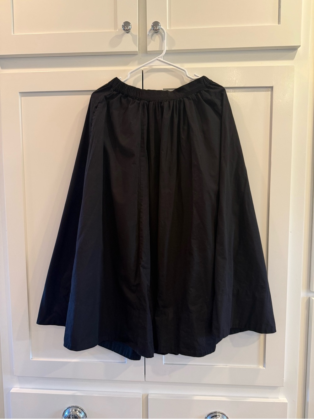 Free People Black Cotton Pleated Maxi Skirt Pockets Boho Full Flowy